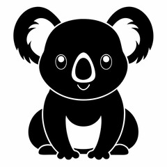 Clean Koala Silhouette Vector Graphic