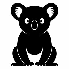 Clean Koala Silhouette Vector Graphic