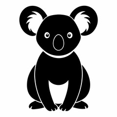 Clean Koala Silhouette Vector Graphic