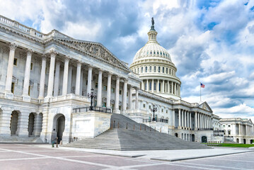 US Capitol Building which houses the Senate and the House of Representatives in the United States capital city of Washington DC.