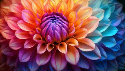 Obraz premium illustration of the dahlias flower in a vibrant and colorful way generative ai