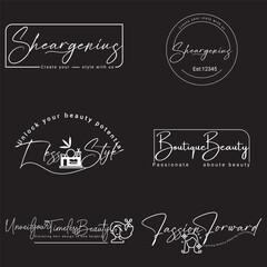 Hair salon logo signature,Brand identity.