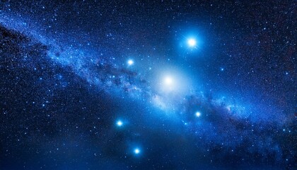 birth of blue stars in clouds of gas in space cluster of stars in a galaxy colorful constellation with cosmic dust