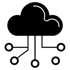 Cloud computing, represented by a cloud icon, illustrates internet technology for network communication and data connectionCloud computing, represented by a cloud icon, illustrates internet technology
