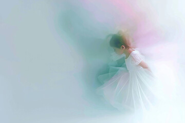 Dreamy Inner Child Concept – Dancing Girl in Soft Pastel Haze
