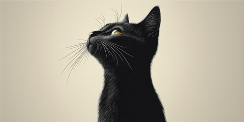 black cat silhouette,