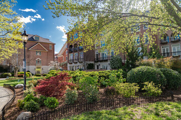 Modern brick homes with landscaping in Annapolis, MD.
