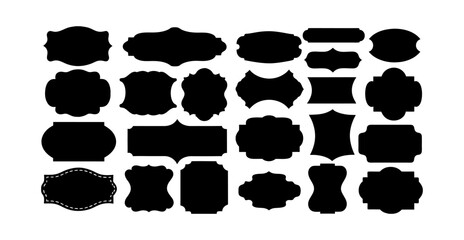 Elegant Vintage Label Templates - Ornate Black Silhouettes for DIY Crafts, Scrapbooking, and Custom Designs