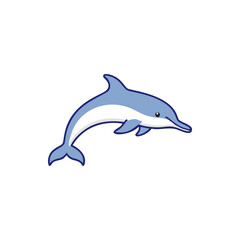 dolphin Vector Illustration, joyful aquatic animal Character for decor.