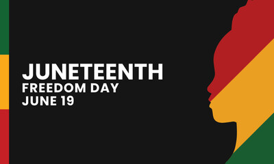 Juneteenth independence day banner. Celebration of African-American history, June 19th. American annual holiday. Vector illustration