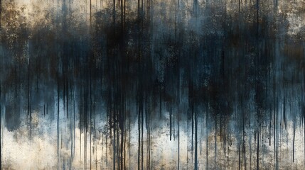 Obraz premium A textured abstract painting showcasing dripping dark tones.