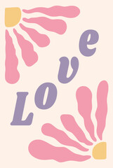 vector illustration of a love letter with pink flowers in the corner