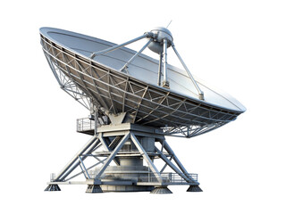 Large parabolic satellite dish isolated on transparent background. Png
