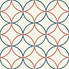 Fototapeta premium Seamless vector pattern of overlapping circles in earthy tones 