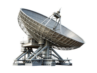 Large parabolic satellite dish isolated on transparent background. Png