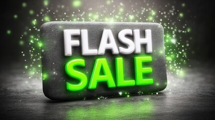 Exciting flash sale event with vibrant neon sign highlighting special offers and discounts