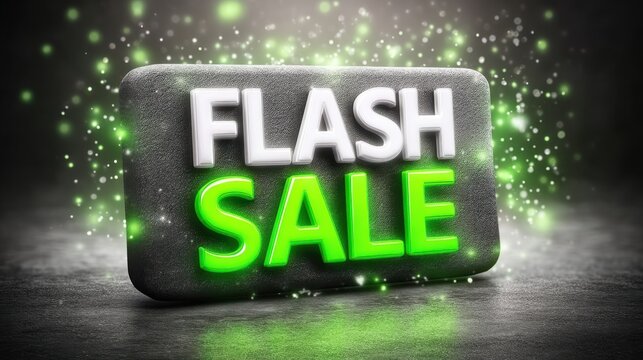 Exciting flash sale event with vibrant neon sign highlighting special offers and discounts