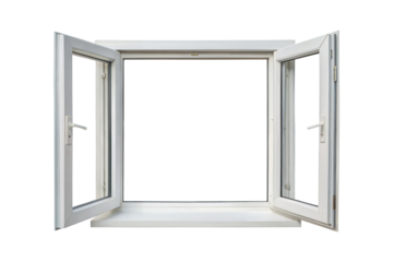 White window isolated on transparent background. Png