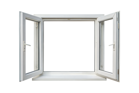 White window isolated on transparent background. Png