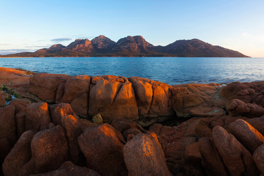 The Hazards viewed from Coles Bay - Freycinet National Park - Tasmania