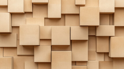 seamless wallpaper design featuring cardboard boxes in various sizes and shapes, creating visually interesting and textured background. This design evokes sense of organization and creativity