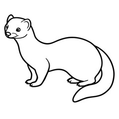 Elegant Ferret Line Drawing Vector