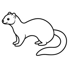 Elegant Ferret Line Drawing Vector