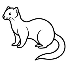 Elegant Ferret Line Drawing Vector