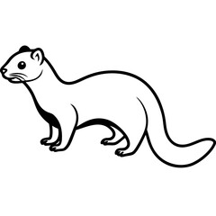 Elegant Ferret Line Drawing Vector