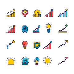 Fototapeta premium growing set of icon, Business Infographic Icons – Data, Finance & Analytics