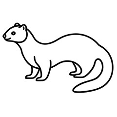 Elegant Ferret Line Drawing Vector