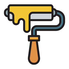graphic design line flat_Paint Roller