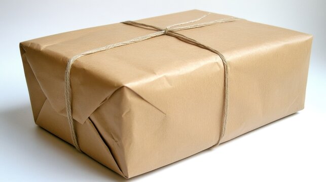 A Simply Wrapped Package Ready for Delivery