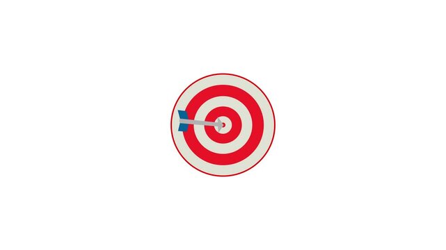 Marketing targeting strategy icon animated. business goals achievement, target icon