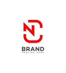 CN or NC Monogram Logo Design Brand Identity Minimalist Square