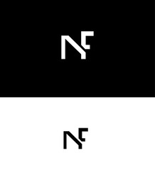 Fototapeta premium Modern NF Monogram Logo Design Black, White, Minimalist, Geometric, Interlocked
