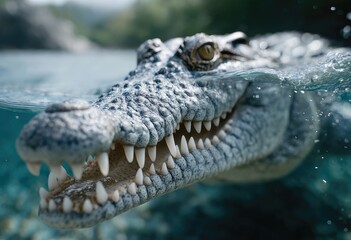 A crocodile underwater