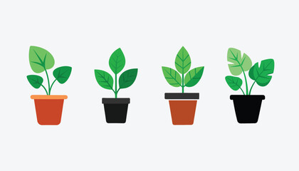 various potted plants design, perfect for interior design or home decor