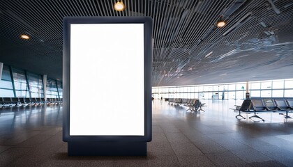 a mockup of an empty light box at an airport