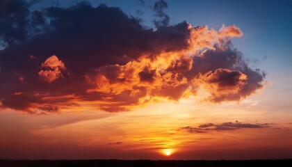 Obraz premium sunset sky and orange cloud