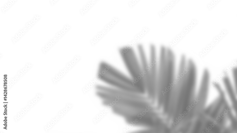 Poster realistic blurred shadow overlay of plant branch with detailed foliage and leaves, perfect for sprin