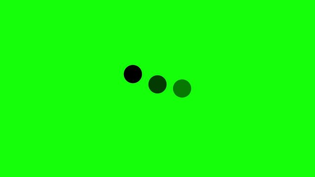 3 dot icon loading animation on green screen