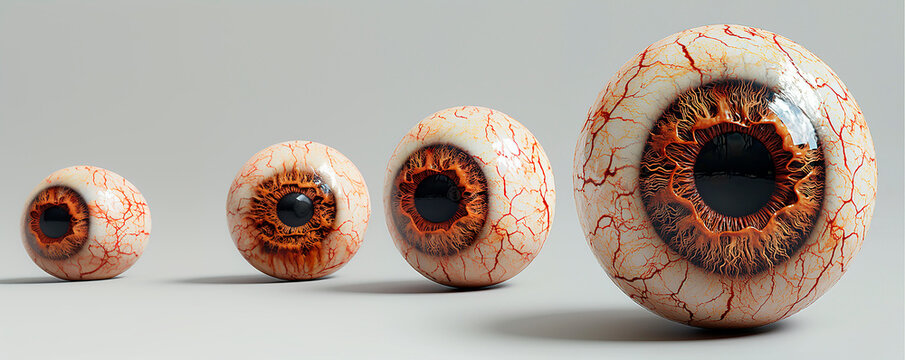 Cuatro ojos de diferentes tama&ntilde;os