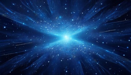 abstract blue particle cosmos a digital space galaxy art