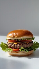 photo hamburger with salad