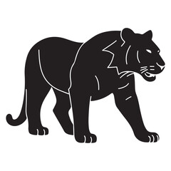 Tiger silhouette vector on a white background. illustration eps 10