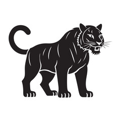 Obraz premium Tiger silhouette vector on a white background. illustration eps 10