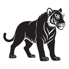 Tiger silhouette vector on a white background. illustration eps 10