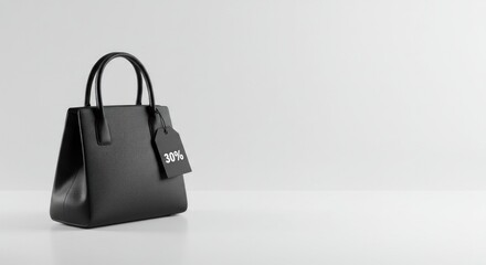 Black Handbag with Sale Tag - Illustration