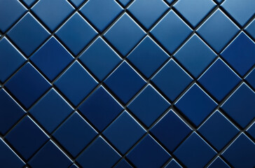 Fototapeta premium seamless pattern of blue tiles arranged in diamond shape creates modern and elegant background. deep blue tones evoke sense of calm and sophistication, perfect for various design projects
